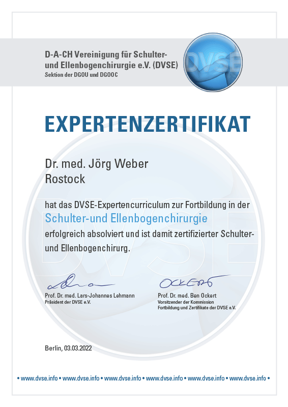 Dr. med. Jörg Weber - DVSE-Expertenzertifikat